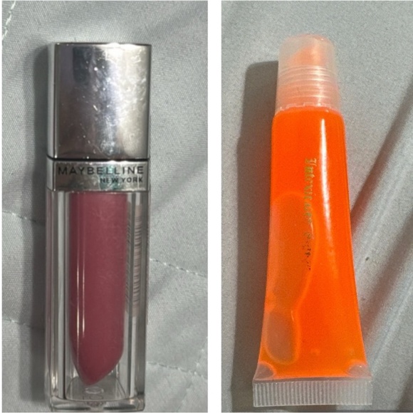 Maybelline New York lipstick shade blush 095 and orange lip gloss - Picture 1 of 4